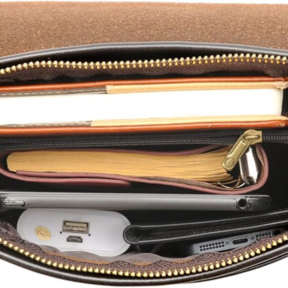 Leather Messenger Sling Crossbody Shoulder Bag for Men - Picture 4 of 5